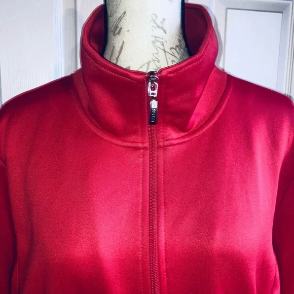 IZOD Full Zip Track Jacket Red Tennis Golf AthleticWear Athleisure Sz XLarge - Picture 6 of 9